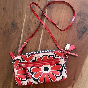 Coach Floral Red Crossbody Bag